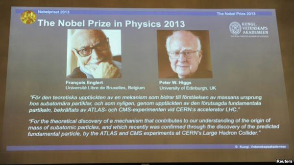 Նոբելյան մրցանակ՝ «Աստծո մասնիկի» գոյությունը հայտնագործած ֆիզիկոսներին