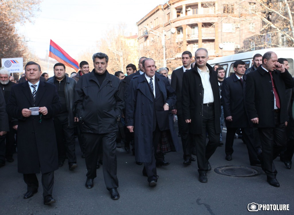 Armenian National Congress and Armenian People's Party hold a march.