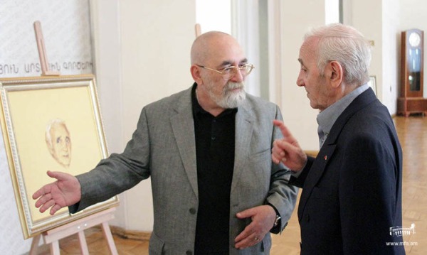 Շառլ Ազնավուրը ծանոթացավ նկարիչ Ալեքսանդր Բաղրամյանի` իրեն նվիրված ստեղծագործություններին