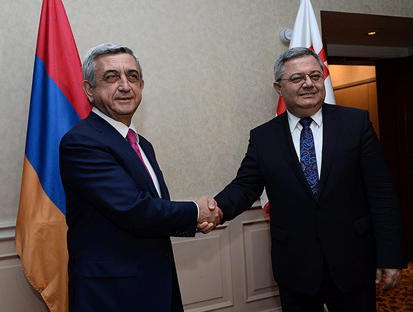 Սերժ Սարգսյանը հանդիպել է Վրաստանի խորհրդարանի նախագահ Դավիթ Ուսուպաշվիլիի հետ