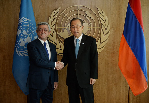 Նախագահ Սերժ Սարգսյանը հանդիպում է ունեցել ՄԱԿ-ի գլխավոր քարտուղար Բան Կի Մունի հետ