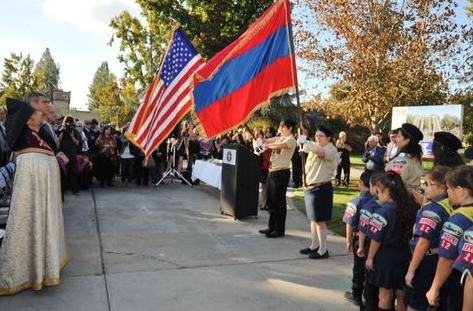 Հայոց ցեղասպանության զոհերի հիշատակին նվիրված հուշարձանի հիմնարկեքի արարողություն Ֆրեզնոյում