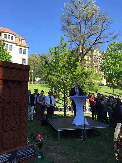 Հայոց ցեղասպանության զոհերի հիշատակին նվիրված խաչքարի բացում Գերմանիայի Հալլե քաղաքում