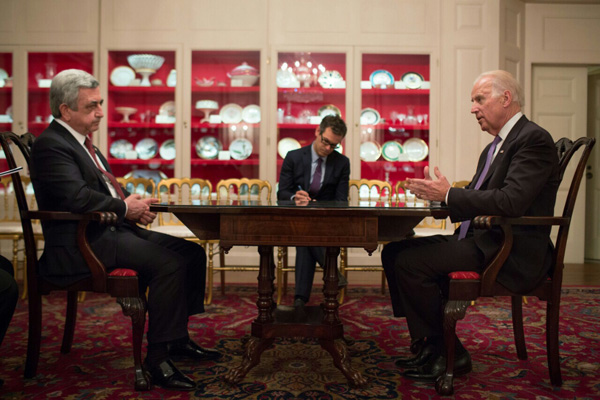 Նախագահը Վաշինգտոնում հանդիպում է ունեցել ԱՄՆ փոխնախագահ Ջոզեֆ Բայդենի հետ