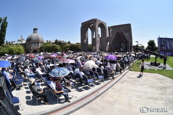 Pope Francis and Catholicos of All Armenians Karekin II lead a Divine Liturgy at the Armenian Apostolic Cathedral Etchmiadzin, Armenia 26 June 2016