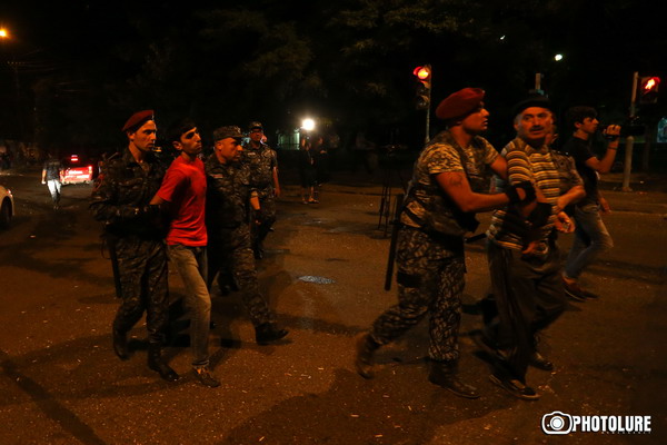 The 11th day police banned the protest action in support of initiators of occupation of the police station in Erebuni district in Yerevan, Armenia