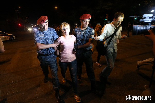 The 11th day police banned the protest action in support of initiators of occupation of the police station in Erebuni district in Yerevan, Armenia