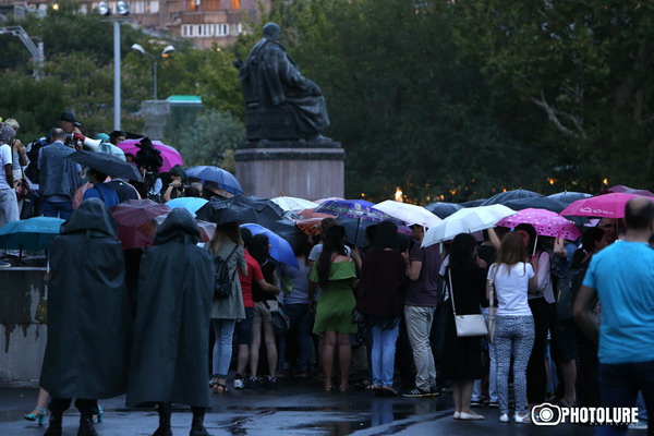‘We are the owners of our country’ initiative holds a protest action in support of ‘Sasna Tsrer’ group on Freedom Square in Yerevan, Armenia