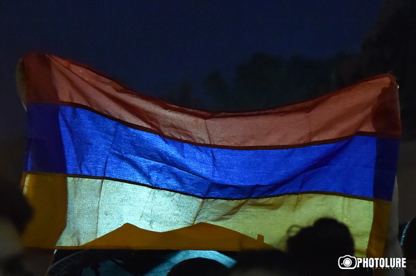 'We are the owners of our country' initiative holds a protest action in support of 'Sasna Tsrer' group on Freedom Square in Yerevan, Armenia