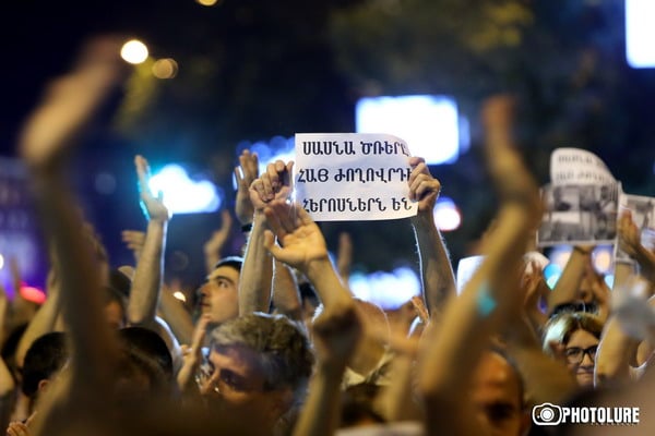 'We are the owners of our country' holds a protest march in support of 'Sasna Tsrer' group heading to the RA Presidential Residence in Yerevan, Armenia