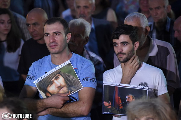 'We are the owners of our country' initiative holds a protest action in support of 'Sasna Tsrer' group on Freedom Square in Yerevan, Armenia