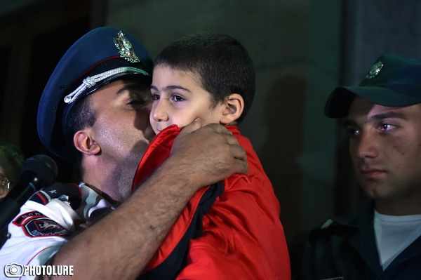 'We are the owners of our country' initiative holds a protest action in support of 'Sasna Tsrer' group on Freedom Square in Yerevan, Armenia