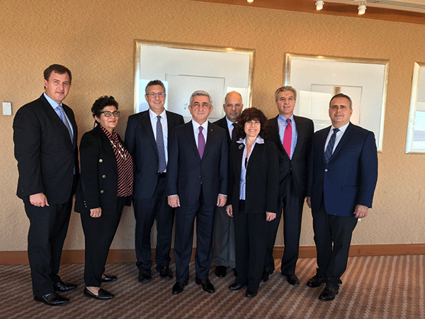 Սերժ Սարգսյանը Նյու Յորքում հանդիպել է Ամերիկայի հայկական համագումարի տնօրենների խորհրդի անդամների հետ