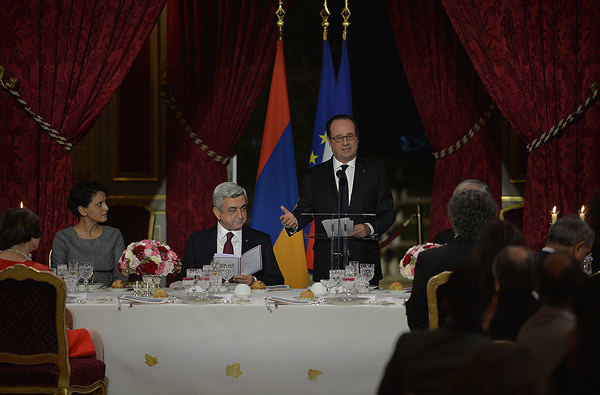 Ի պատիվ Նախագահ Սերժ Սարգսյանի՝ Ֆրանսիայի նախագահի անունից տրվել է պաշտոնական ընդունելություն