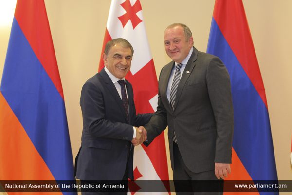 Հայաստանը ակնկալում է ԼՂ հիմնախնդրի կարգավորման գործընթացում Վրաստանի հավասարակշռված դիրքորոշումը. ԱԺ նախագահը՝ Վրաստանի նախագահին
