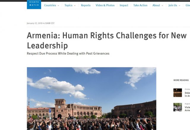 Հայաստանի իշխանությունները պետք է օգտագործեն այս մանդատը բարեփոխումներն առաջ տանելու համար. Human Rights Watch