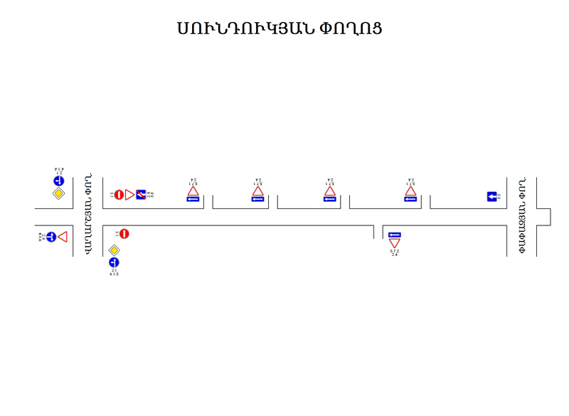 Երթևեկության կազմակերպման փոփոխություն Երևան քաղաքի Սունդուկյան փողոցի Փափազյան և Վաղարշյան փողոցների հատվածում