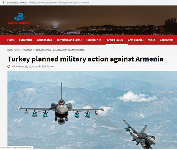 Թուրքիան Հայաստանի վրա հարձակվելու պլա՞ն էր մշակել. «Nordic monitor»-ի հրապարակման հետքերով. Region Monitor