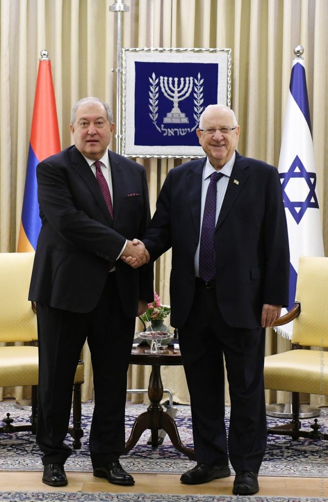 Արմեն Սարգսյանը Իսրայելի նախագահի հետ հեռախոսազրույցի ժամանակ կարևորել է Իսրայելի աջակցությունը Հայաստանին՝ կորոնավիրուսի հաղթահարման գործընթացում