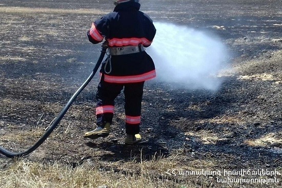 Թեղուտ գյուղի «Մրջան» կոչվող հանդամասին հարակից հատվածում բռնկված հրդեհը մարվել է