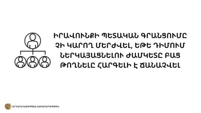 Օրենսդրական բարեփոխումների արդյունքում սահմանվել է` իրավունքի պետական գրանցումը չի կարող մերժվել, եթե դիմում ներկայացնելու ժամկետը բաց թողնելը հարգելի է ճանաչվել