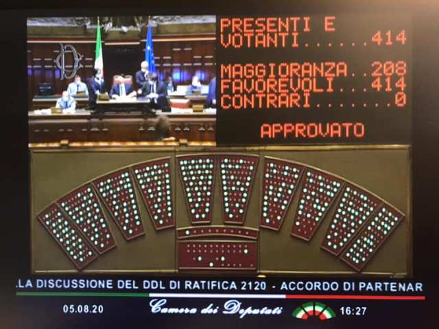 Իտալիայի Պատգամավորների պալատը կողմ է քվեարկել ՀՀ-ԵՄ Համապարփակ և ընդլայնված գործընկերության համաձայնագրի վավերացմանը