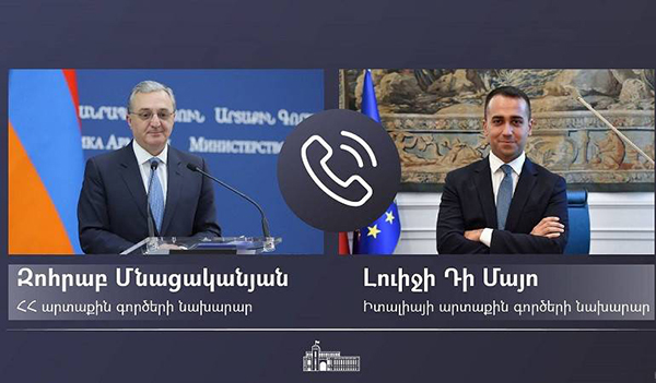 Մնացականյանը Լուիջի Դի Մայոի հետ զրույցում խիստ մտահոգություն է հայտնել մարտական գործողություններում Թուրքիայի և վերջինիս կողմից հովանավորվող օտարերկրյա զինյալ ահաբեկիչների անմիջական ներգրավման առնչությամբ