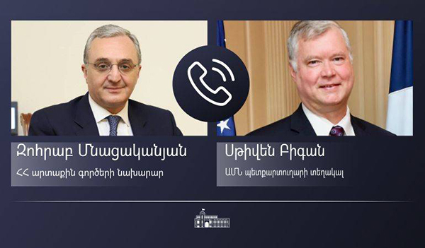 Զոհրաբ Մնացականյանը Սթիվեն Բիգանի ուշադրությունն է հրավիրել Ադրբեջանի կողմից ռազմական գործողությունների ընթացքում միջազգային կոնվենցիաներով արգելված զինատեսակների կիրառմանը