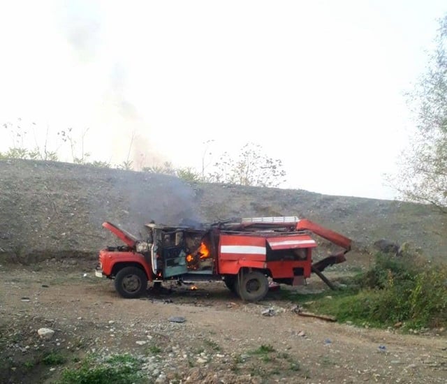 Հրթիռակոծվել է Ասկերանի շրջանային արտակարգ իրավիճակների բաժնի հրշեջ մեքենան