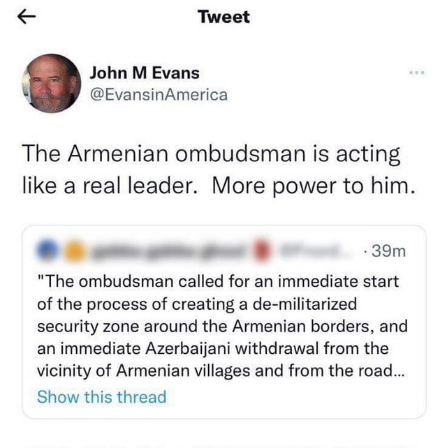 «Հայաստանի օմբուդսմենը գործում է իսկական առաջնորդի նման». Ջոն Էվանս