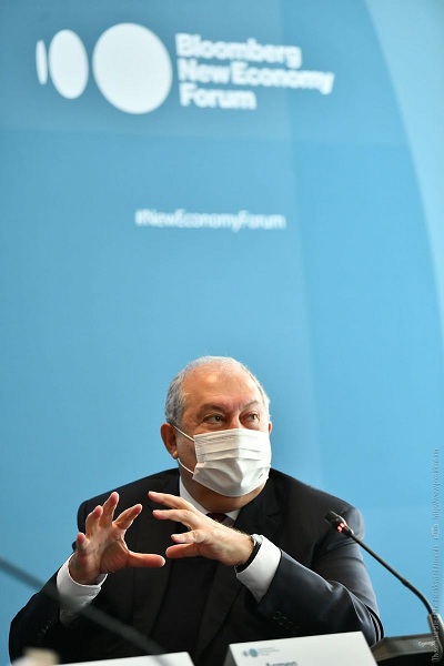 Կան երկրներ, որոնց անգամ համավարակի նման արհավիրքը հետ չպահեց անմարդկային գործողություններից. Արմեն Սարգսյանը Bloomberg New Economy Forum-ի շրջանակում խոսել է պետությունների հավաքական պատասխանատվության մասին