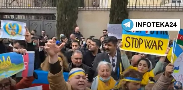 «Պուտին՝ Հիտլեր». Բաքվում ցույցեր են ի պաշտպանություն Ուկրաինայի