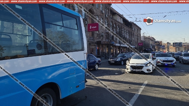 «Երևան մոլ»-ի դիմաց բախվել են 47 երթուղին սպասարկող միկրոավտոբուսը և ևս 2 ավտոմեքենա. կան վիրավորներ. Shamshyan.com