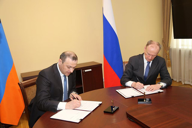 Արմեն Գրիգորյանն ու Նիկոլայ Պատրուշևը ստորագրել են ՀՀ և ՌԴ կառավարությունների միջև տեղեկատվական անվտանգության ապահովման ոլորտում համագործակցության համաձայնագիր