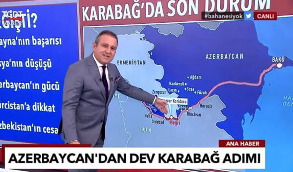 Թուրքական իշխանամետ TGRT հեռուստաալիքի հաղորդավարը «բացահայտում է» Ադրբեջանի կողմից սանձազերծված ագրեսիայի նպատակները