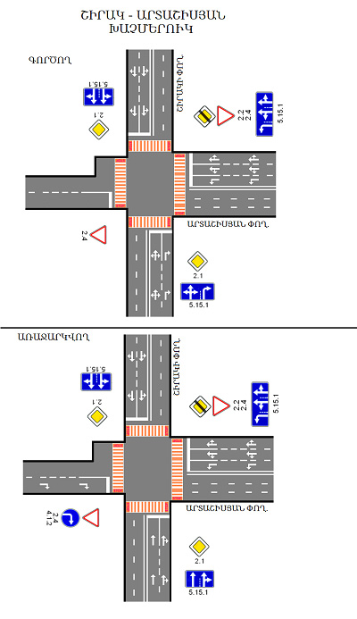 Երթևեկության կազմակերպման փոփոխություն՝ Արտաշիսյան-Շիրակ փողոցների խաչմերուկում