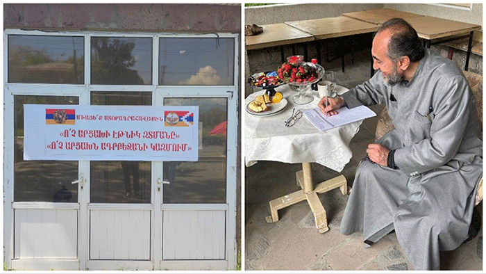 «Ո′չ Արցախը Ադրբեջանի կազմում»․ Միքայել Սրբազանը Գյումրիում միացավ ստորագրահավաքին