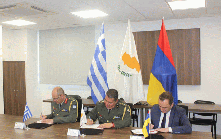 Ստորագրվել է եռակողմ ռազմական համագործակցության տարեկան ծրագիրը, որն ընդգրկում է մի շարք միջոցառումներ Հայաստանում, Հունաստանում և Կիպրոսում