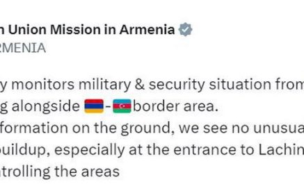 Որևէ արտառոց ռազմական տեղաշարժ կամ ուժերի կուտակում չենք տեսնում հատկապես Լաչինի միջանցքի մուտքի մոտ. Հայաստանում ԵՄ դիտորդական առաքելություն