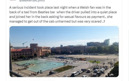 Երեւանում տաքսու վարորդի կողմից սեռական առաջարկություն ստացած Ուելսի երկրպագուն չի դիմել ոստիկանություն
