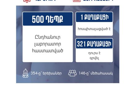 Հայաստանում կարմրուկի հաստատված դեպքերի թիվը հասել է 500-ի