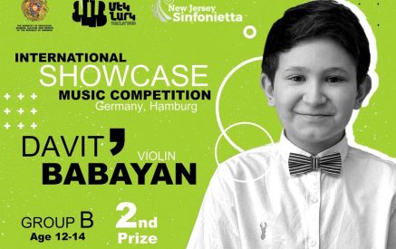 Պատանի ջութակահար Դավիթ Բաբայանը միջազգային մրցույթում արժանացել է 2-րդ մրցանակի