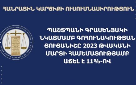 ՄԻՊ գրասենյակի նկատմամբ գոհունակության ցուցանիշը 2023 թ. մարտի համեմատությամբ աճել է 11%-ով