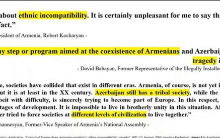 Ադրբեջանի ներկայացուցիչը ՄԱԿ-ի դատարանում պնդում էր, թե Ռոբերտ Քոչարյանը, Վահան Հովհաննիսյանն ատելության խոսք են տարածել, ՀՀԿ-ն ռասիստական գաղափարախոսության հետևորդ է