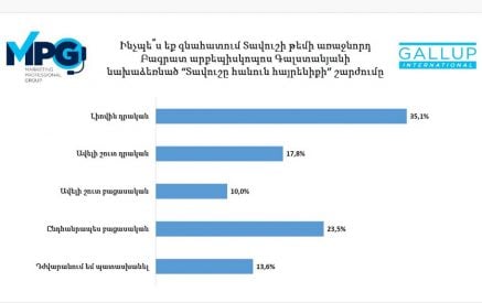 52,9%-ը դրական է գնահատում Բագրատ Սրբազանի առաջնորդած շարժումը. Gallup International-ի արտահերթ հարցումը