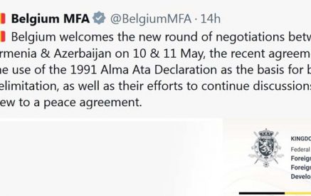 Բելգիան ողջունում է Ալմաթիում Հայաստանի և Ադրբեջանի միջև բանակցությունները և Ալմա Աթայի հռչակագիրը որպես սահմանազատման հիմք օգտագործելը. Բելգիայի ԱԳՆ