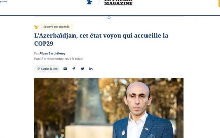 «Ադրբեջանը՝ COP29-ը հյուրընկալող հանցավոր պետություն». Արտակ Բեգլարյանի հարցազրույցը «Ֆիգարո»-ին