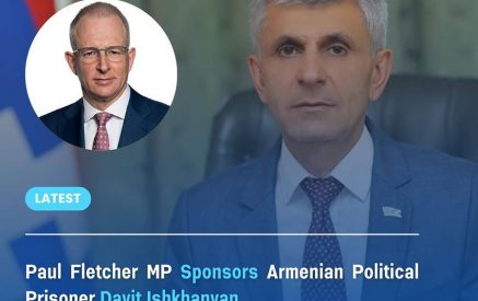 Ավստրալիայի խորհրդարանի անդամ Ֆլետչերը նամակ է հղել Ադրբեջանի դեսպանատուն՝ կոչ անելով անհապաղ ազատ արձակել Արցախի Հանրապետության ԱԺ նախագահ Դավիթ Իշխանյանին