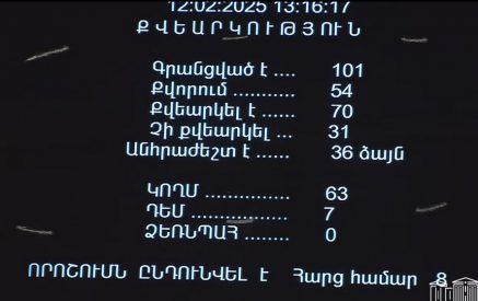 ԱԺ-ն ընդունեց ԵՄ-ին ՀՀ-ի անդամակցելու գործընթացի մեկնարկի մասին oրենքի նախագիծը