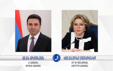 Ալեն Սիմոնյանը և Վալենտինա Մատվիենկոն քննարկել են հայ-ռուսական հարաբերությունների օրակարգին, ԱՊՀ ՄԽՎ խորհրդում եւ այլ հարթակներում համագործակցությանը վերաբերող հարցեր